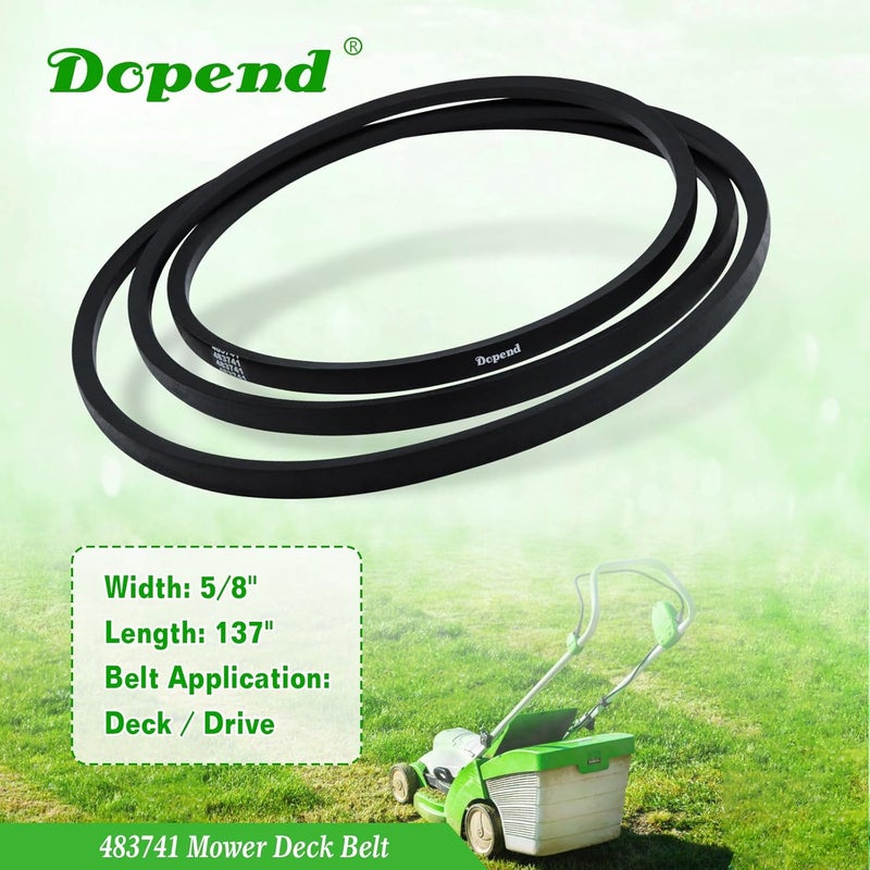 Dopend 483741 Mower Deck Belt 5/8'' x 137'' for Scag Cheetah SCZ61V, SCZ72V, Turf Tiger STT-28CAT-SS, STT61V, SMT-72V with 61 inch Deck, Replaces 483741 Scag Belt - Image 4